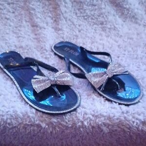 Stylish Black Rhinestone Sandals